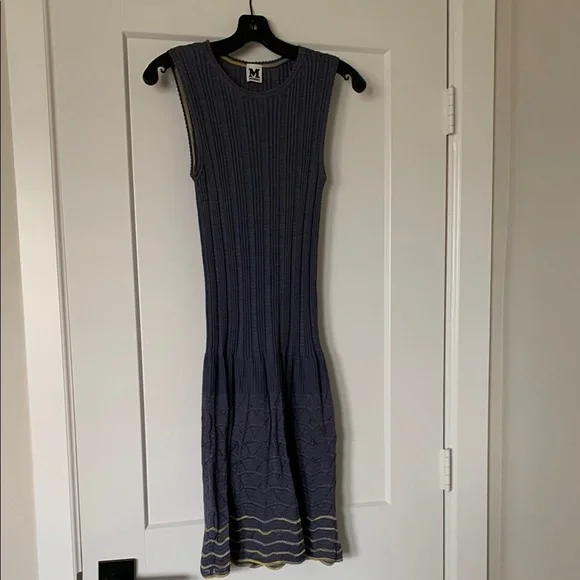 Missoni | Dresses | Missoni Blue And White Ribbed Sheath Midi Dress |  Poshmark